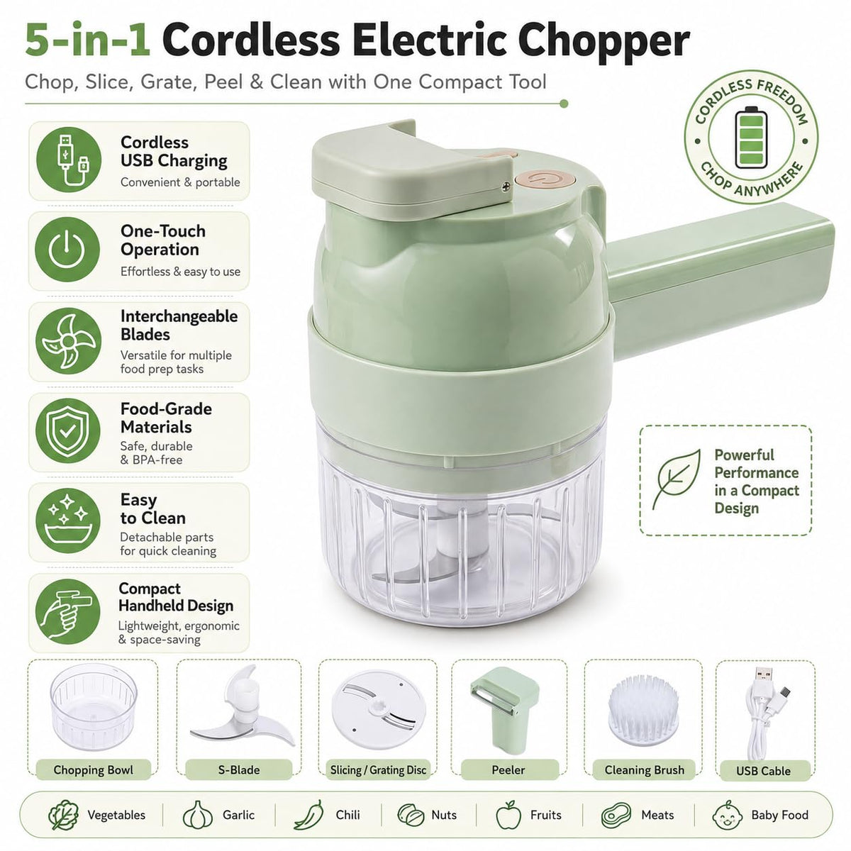 Handheld Electric Vegetable Cutter Set E996