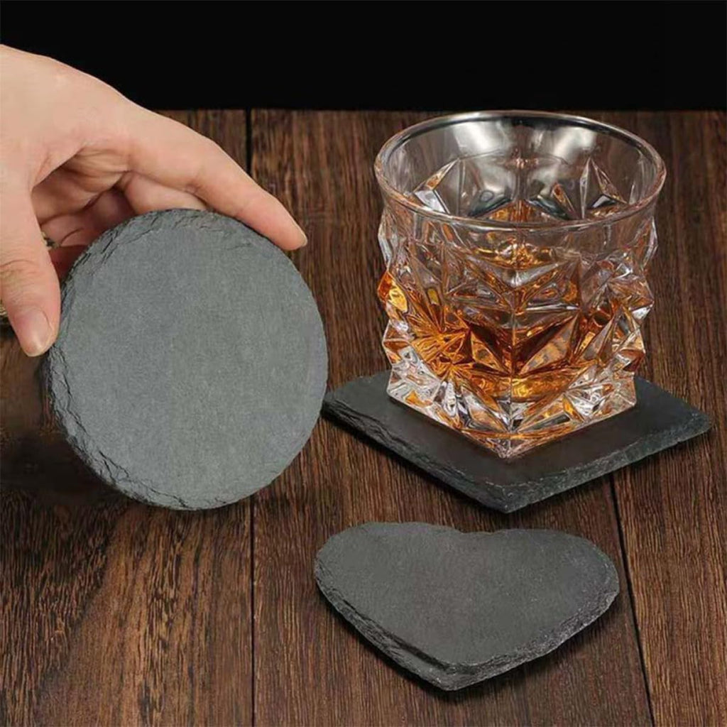 Natural Stone Coasters 12pcs with Non Slip Bottom Q88151