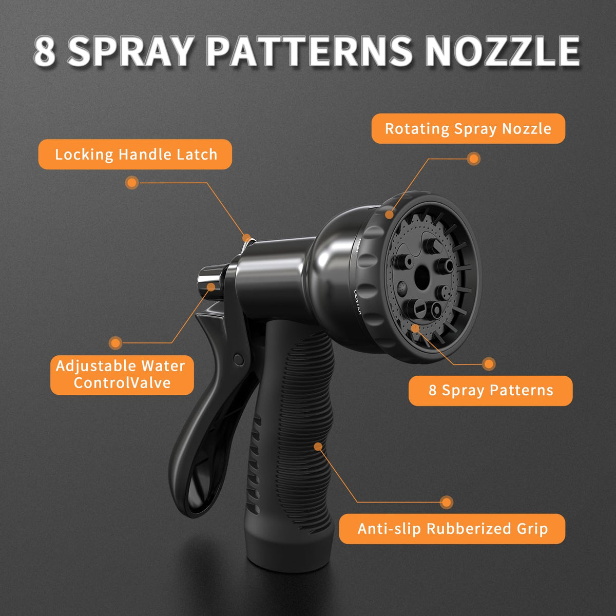 100FT x 3/8" Coil Expandable Garden Hose with 8 Patterns Spray Nozzle O857