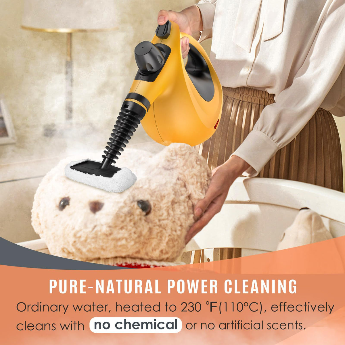 Pressurized Handheld Multi-Surface Natural Steam Cleaner with 12 pcs Accessories Z2133