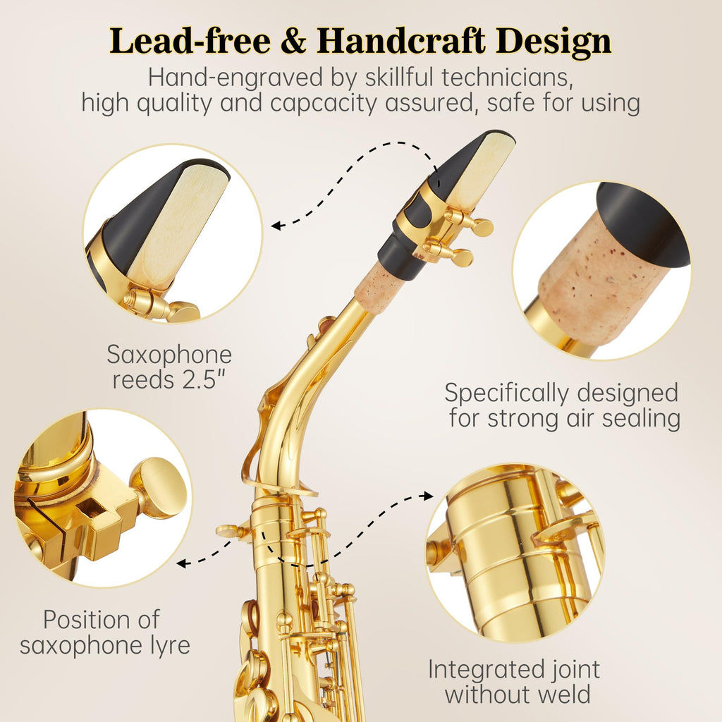 Alto Saxophone Copper Body Electroplated Gold Finish P1581