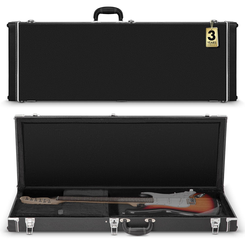 Black Hardshell Electric Guitar Case with 2 Keys L1177