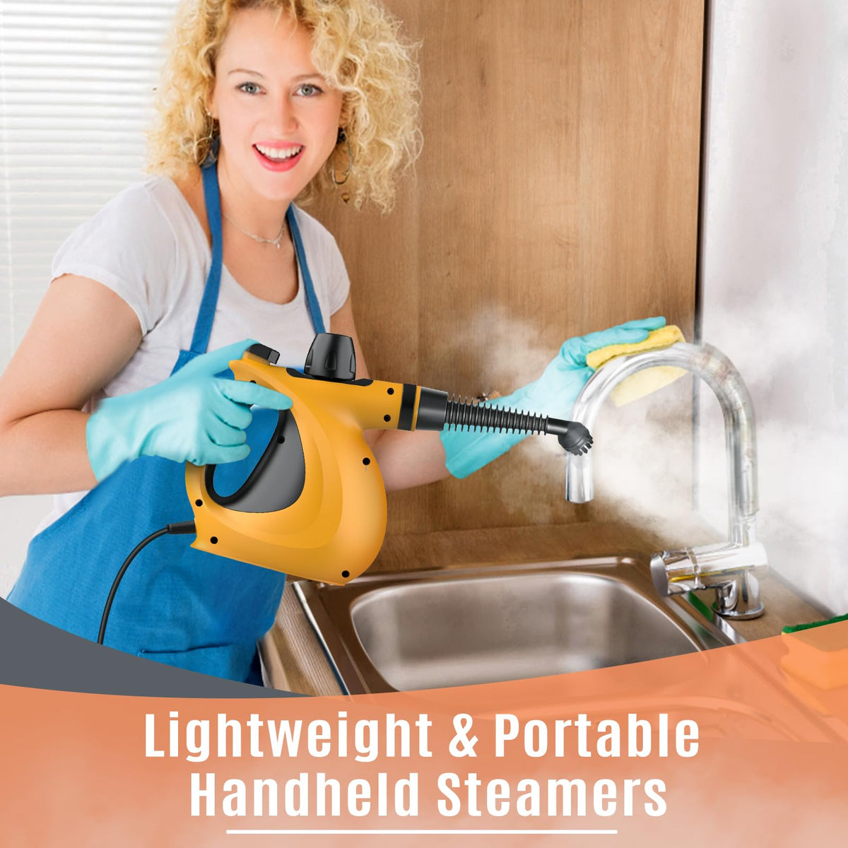 Pressurized Handheld Multi-Surface Natural Steam Cleaner with 12 pcs Accessories Z2133