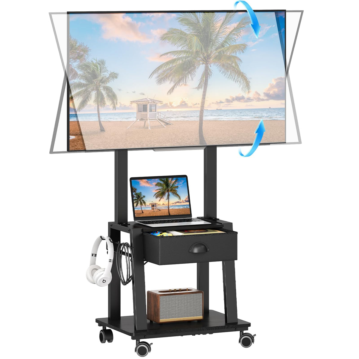 23-60 Inch Mobile TV Stand with Drawer G761