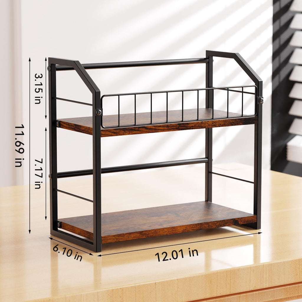 2 Tier CD Storage Rack Holds 60 Cases Brown D937