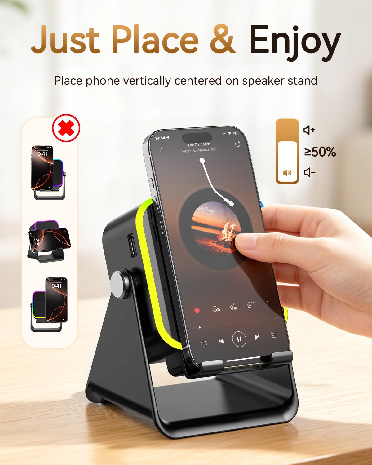 Wireless Induction Speaker with Phone Stand D82229