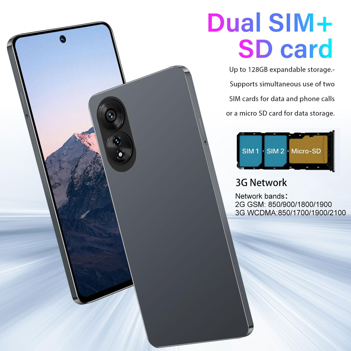 Unlocked Smartphone 6.56 inch HD Display 2GB RAM 32GB ROM Dual SIM Android Phone P39785