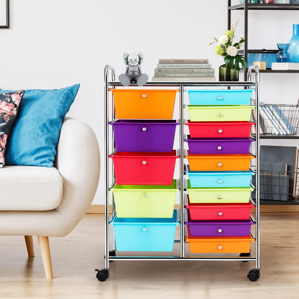 15 Drawers Rolling Storage Cart W18617