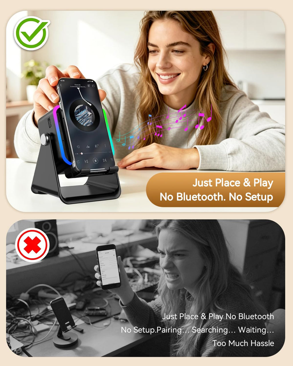 Wireless Induction Speaker with Phone Stand D82229