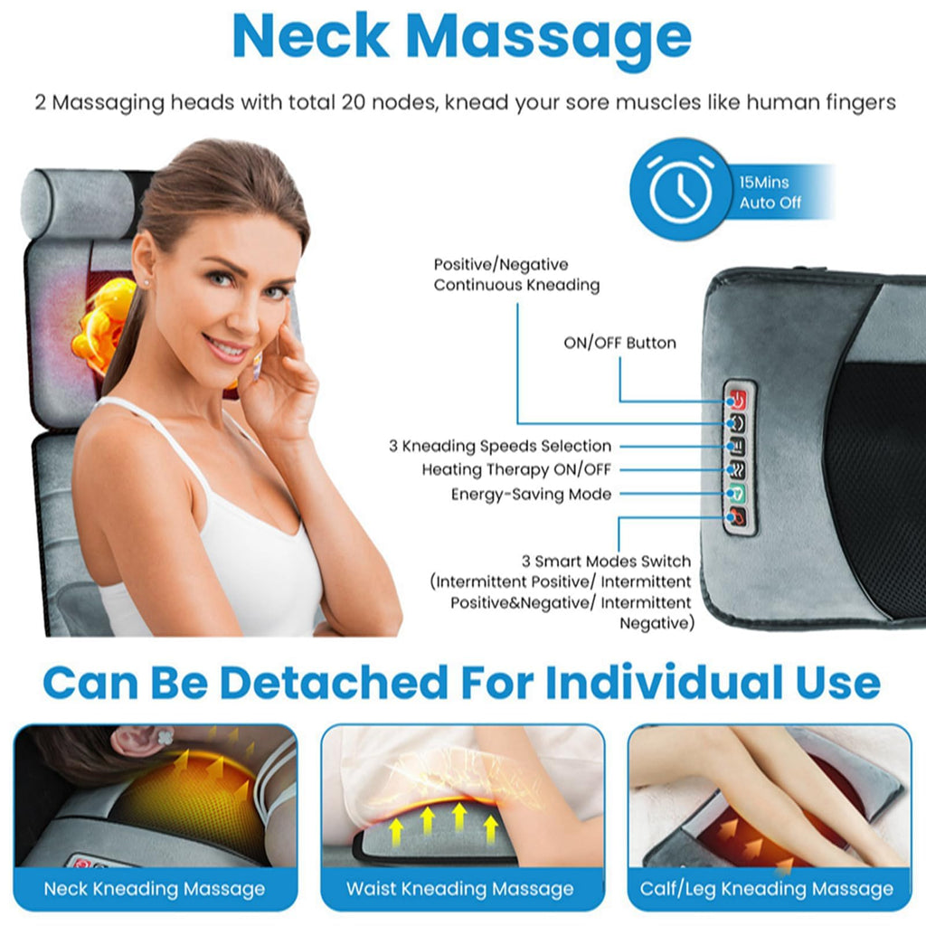 Full Body Electric Heating Vibration Massage Mat Cushion X60978