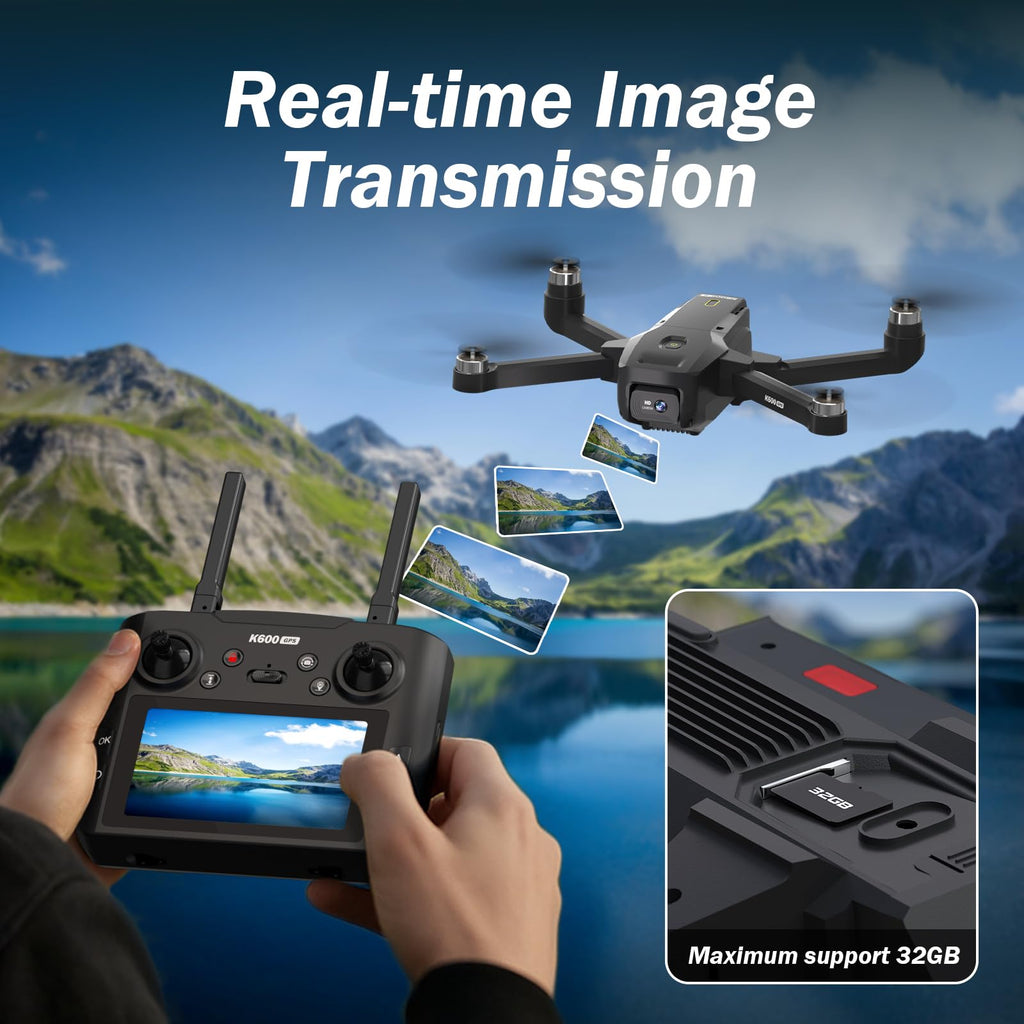 GPS Drone with EIS Camera, 4.5" HD LCD RC Screen, 32G SD Card, under 249g N876077