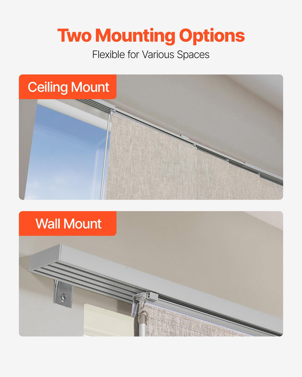 Brown Blackout Panel Track Blinds O44670