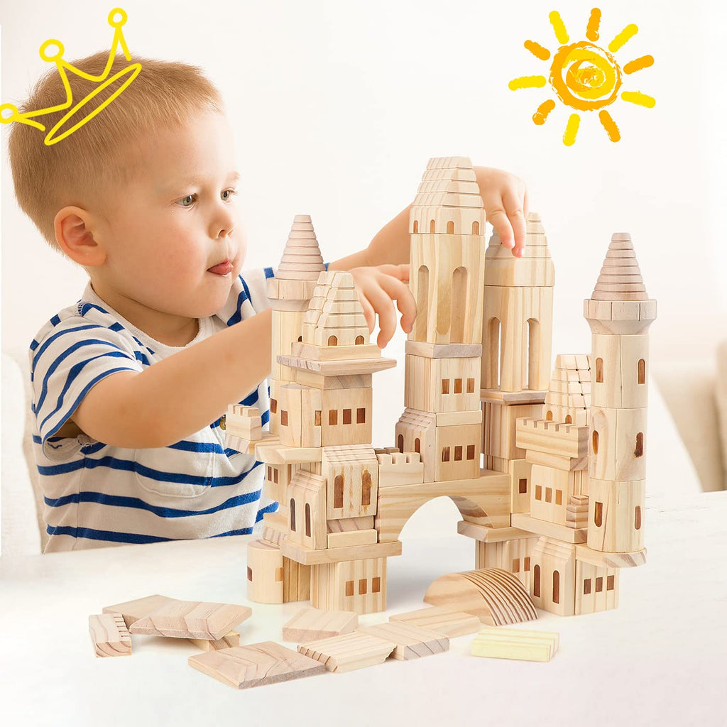 75 Pieces Wooden Castle Building Blocks O877