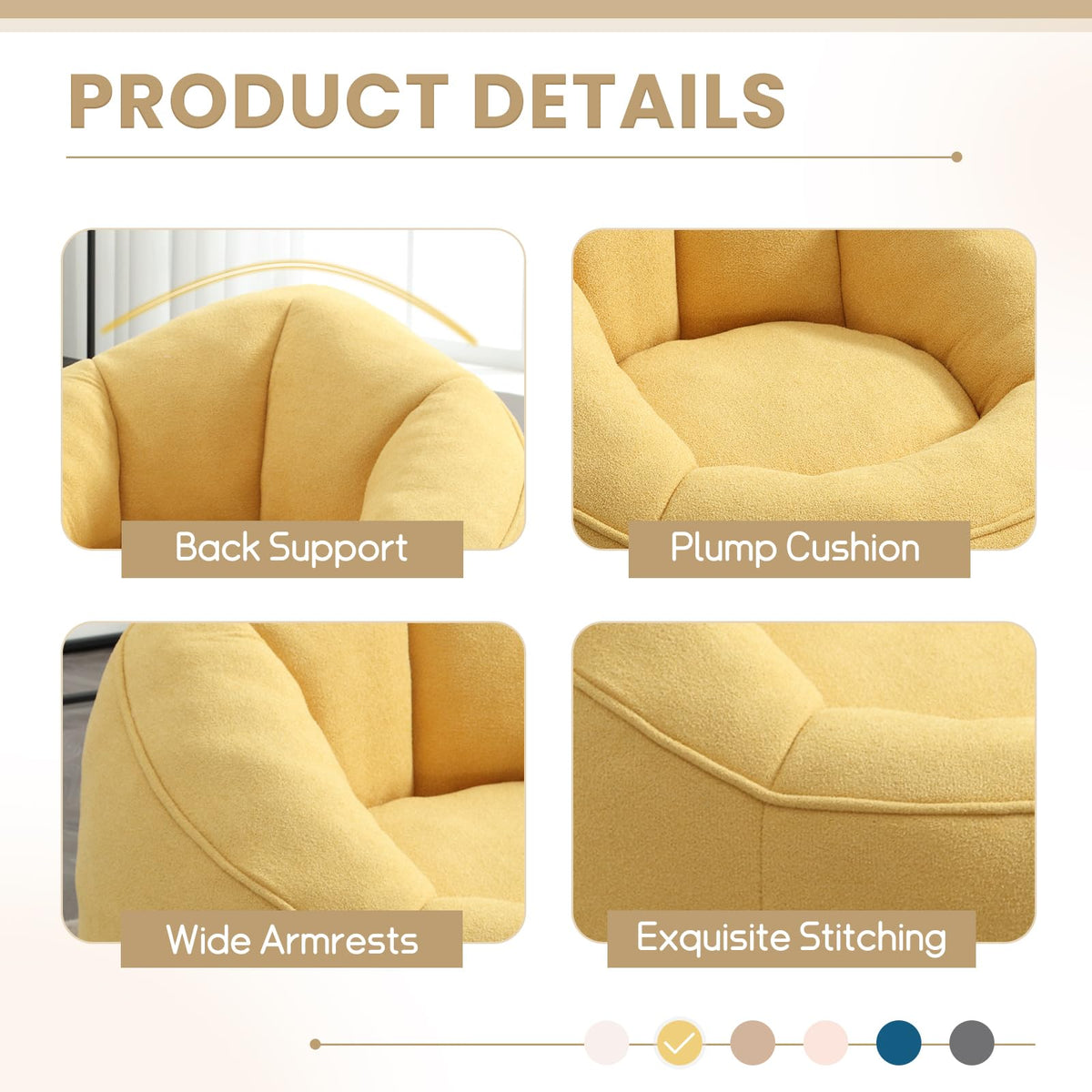 Upholstered Bean Bag Sofa Chair with Ottoman Z983