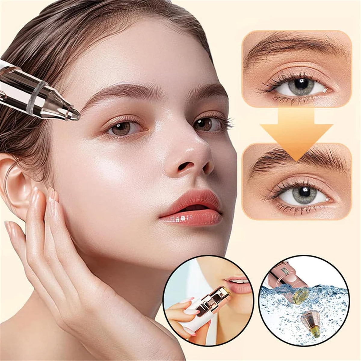 Portable Facial Shaver for Women, 2-in-1 Eyebrow Trimmer Q894946