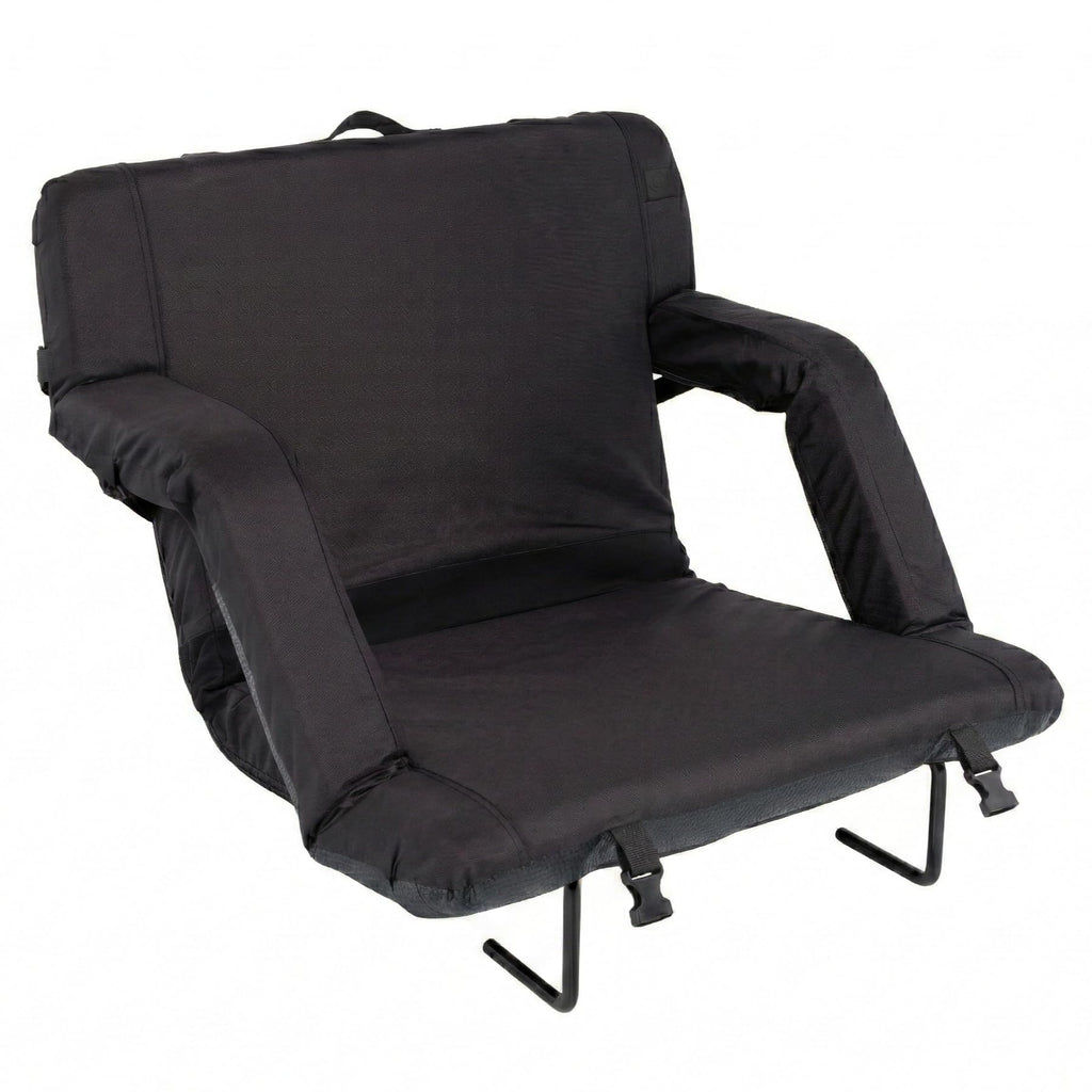 Portable Reclining Stadium Seat with Back Support, Black C865