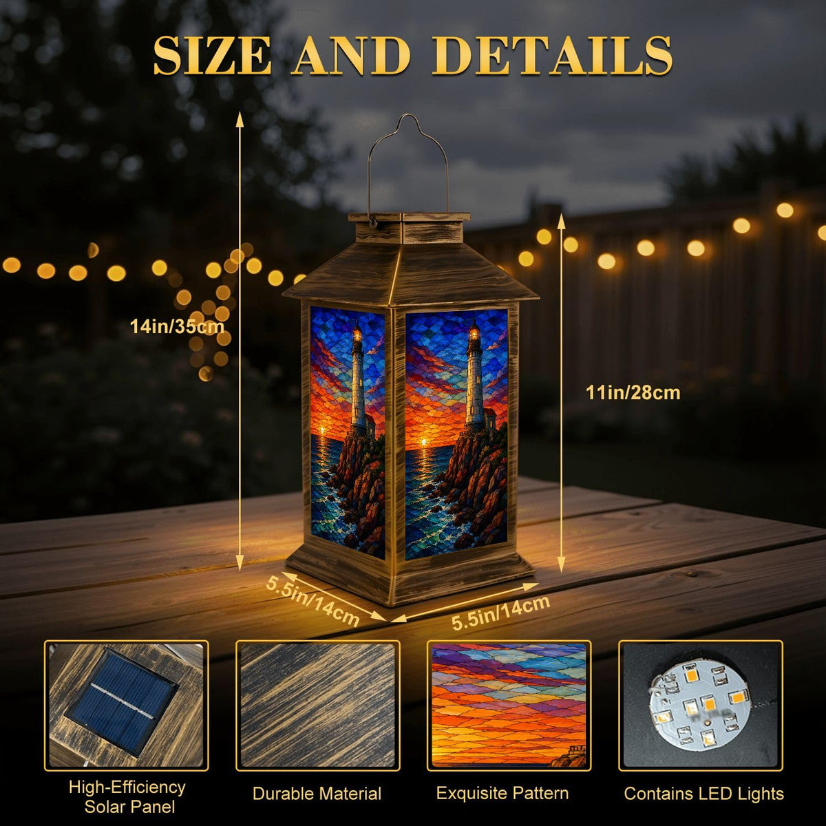 Waterproof Mosaic LED Solar Lantern G85577