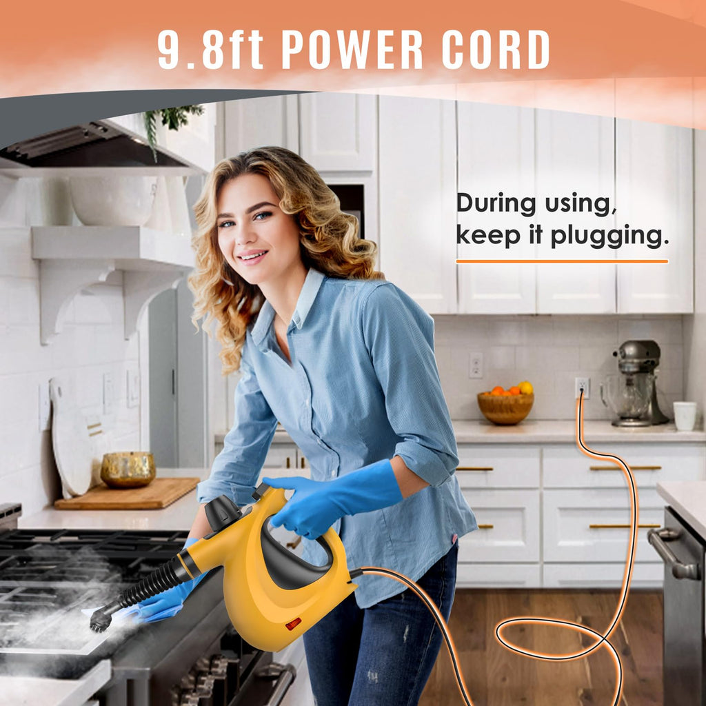 Pressurized Handheld Multi-Surface Natural Steam Cleaner with 12 pcs Accessories Z2133
