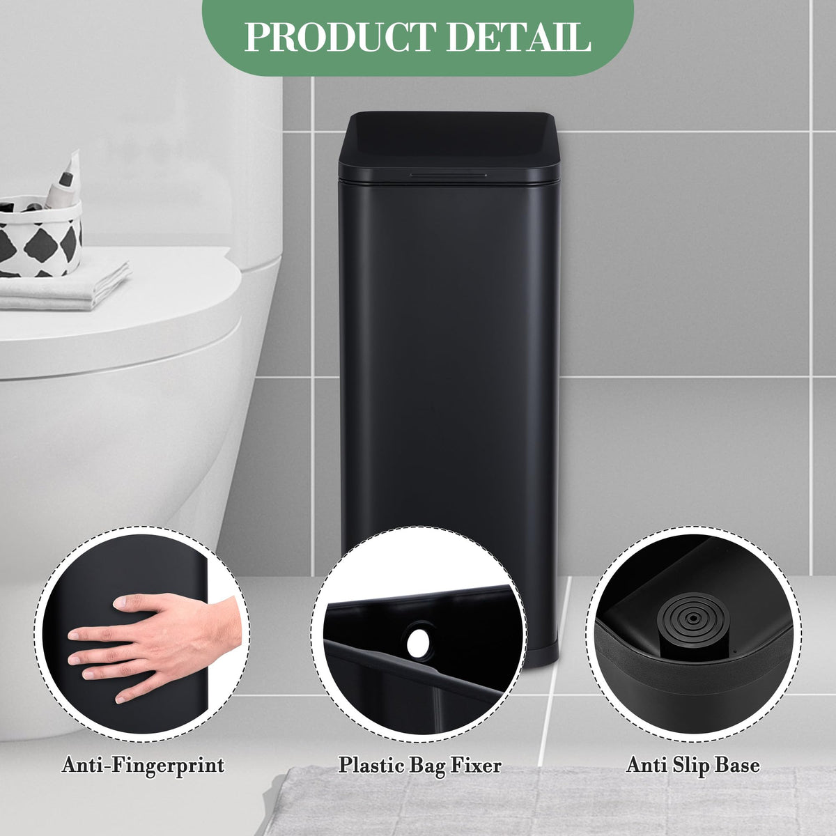 50L Stainless Steel Step Trash Can with Lid L459