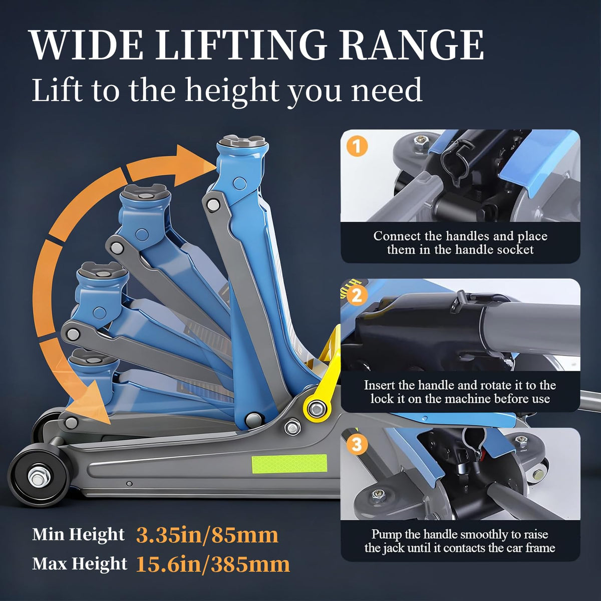 2.5T Low Profile Hydraulic Floor Jack with Carrying Handle K279657