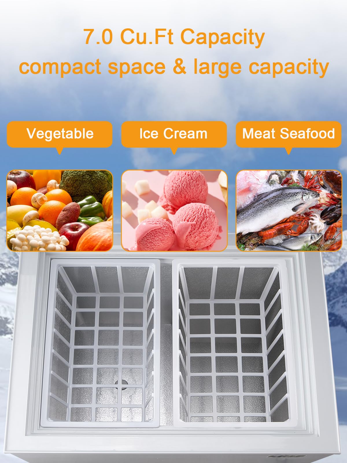 7.0 Cu.Ft White Mini Chest Freezer F23402