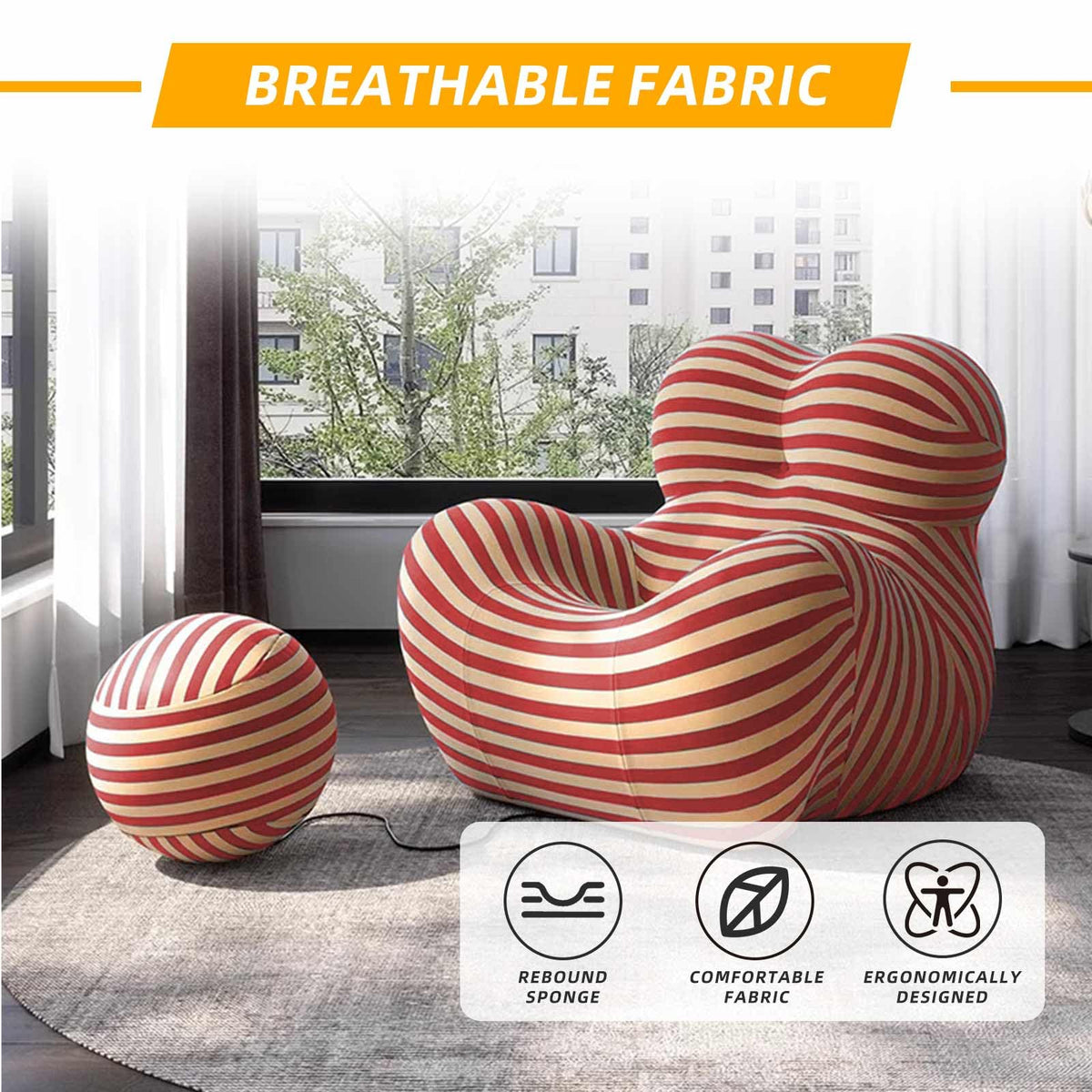 Memory Foam Bean Bag Chair with Filler Included K22503