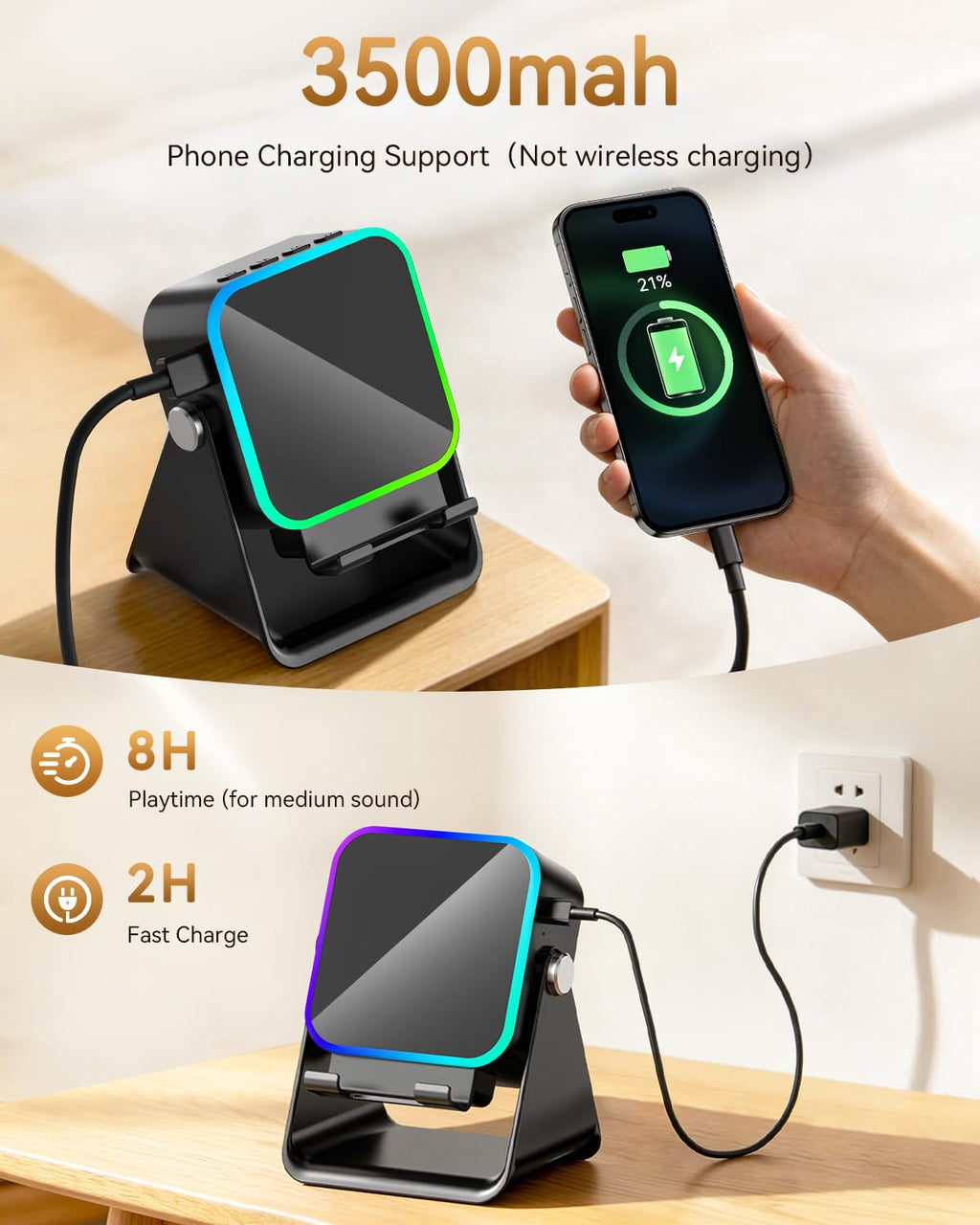 Wireless Induction Speaker with Phone Stand D82229