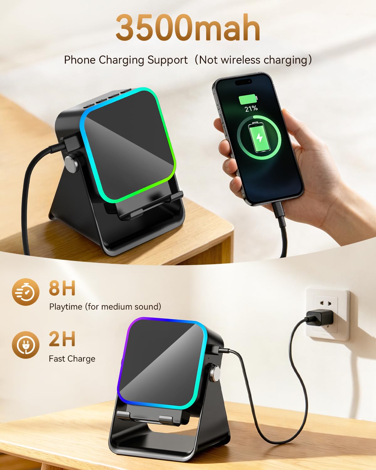 Wireless Induction Speaker with Phone Stand D82229