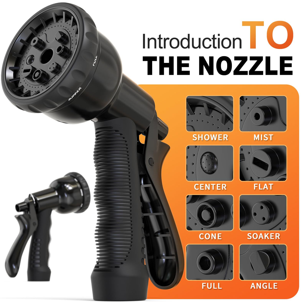 100FT x 3/8" Coil Expandable Garden Hose with 8 Patterns Spray Nozzle O857