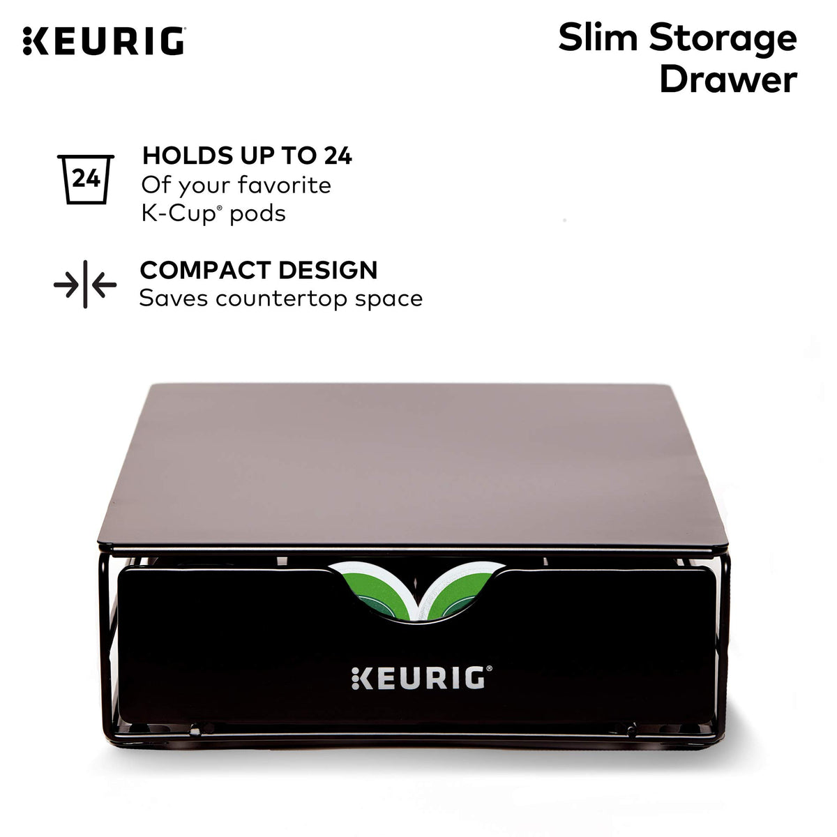 Single Serve K-Cup Pod Coffee Maker with Storage Drawer P636