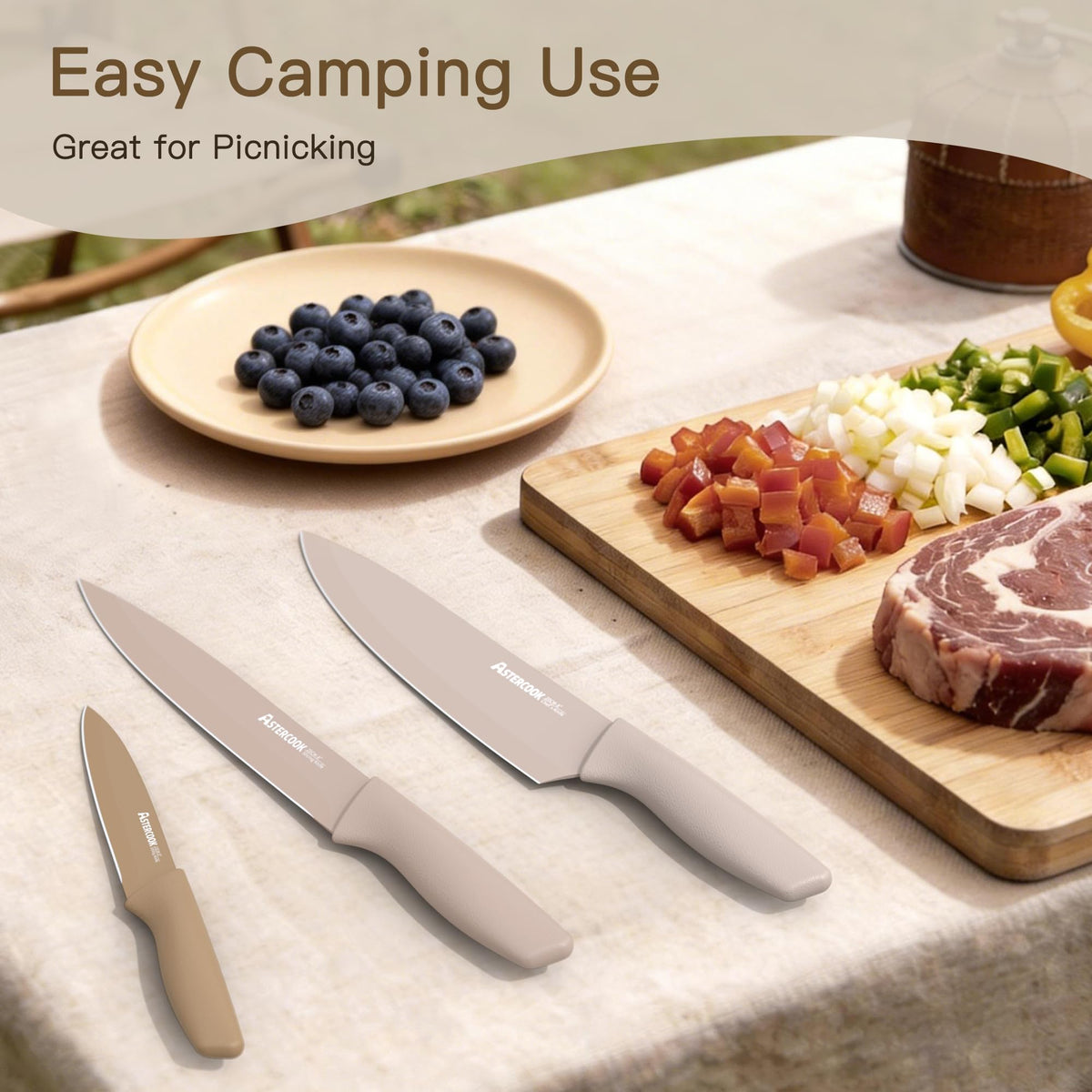 13 Piece Stainless Steel Kitchen Knife Set with Blade Guards C274896