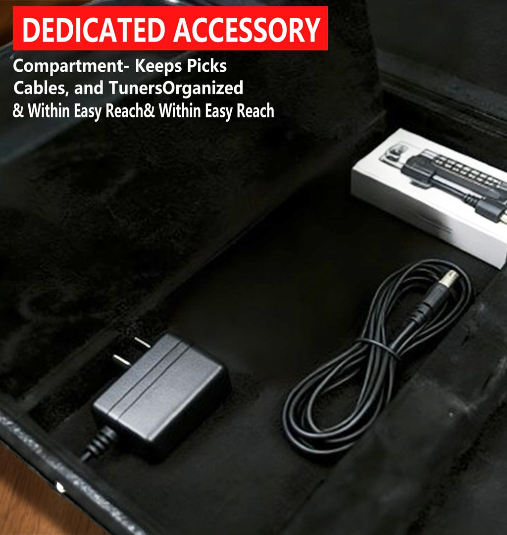 39 Inch Wooden Hard Shell Electric Guitar Case with Lock Latch W697