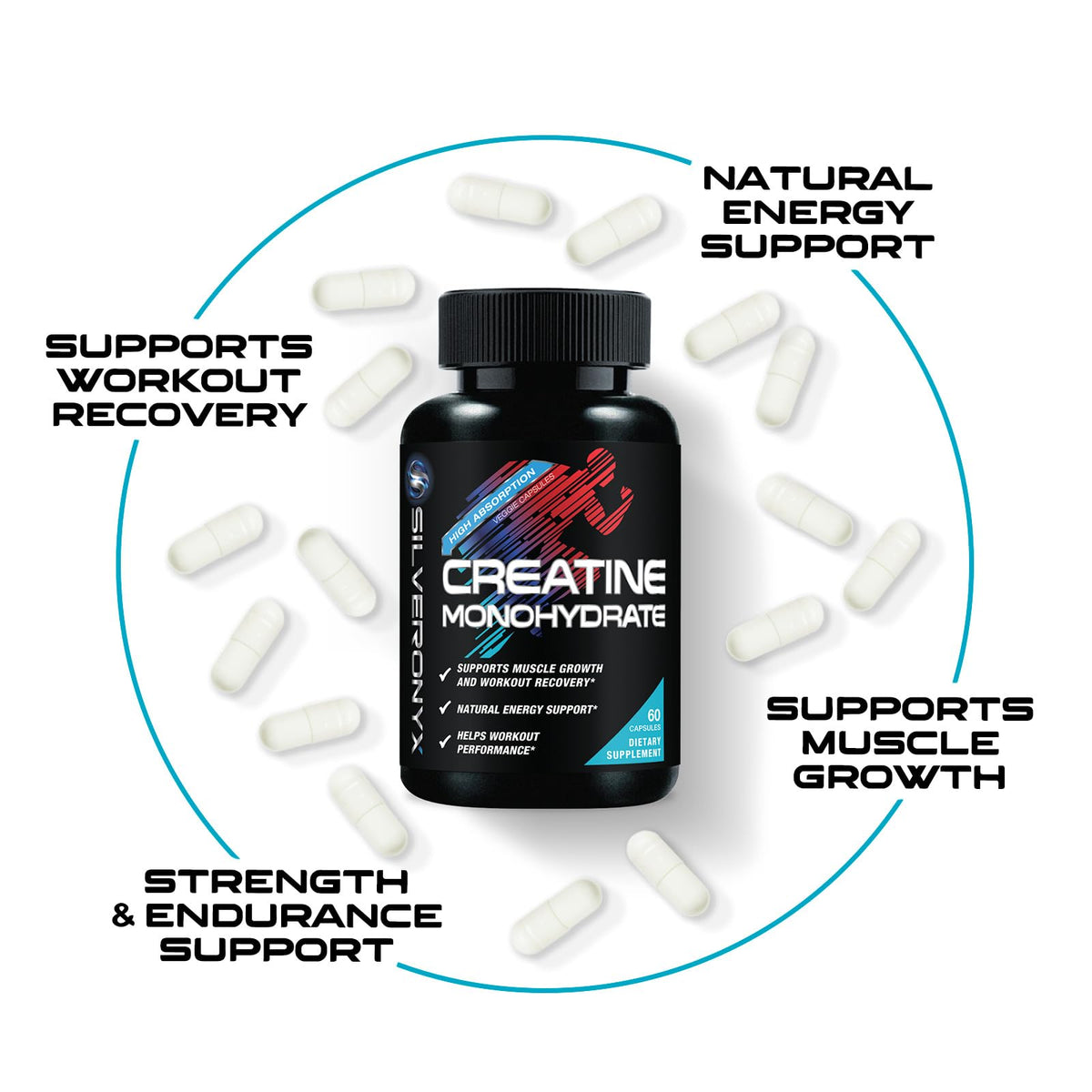 Micronized Creatine Monohydrate 3000mg 60 Capsules R449001