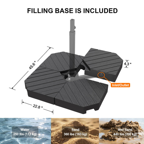 10' X 10' Cantilever Umbrella with LED Lights G948
