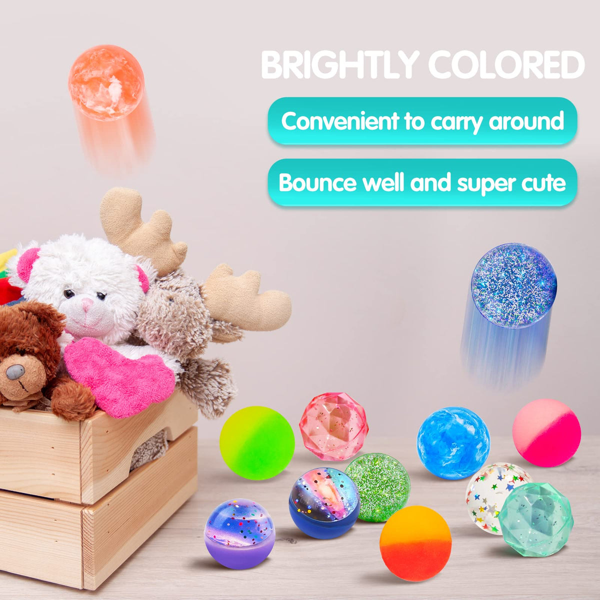 24 Pieces Bouncy Balls 32mm 6 Styles E65262