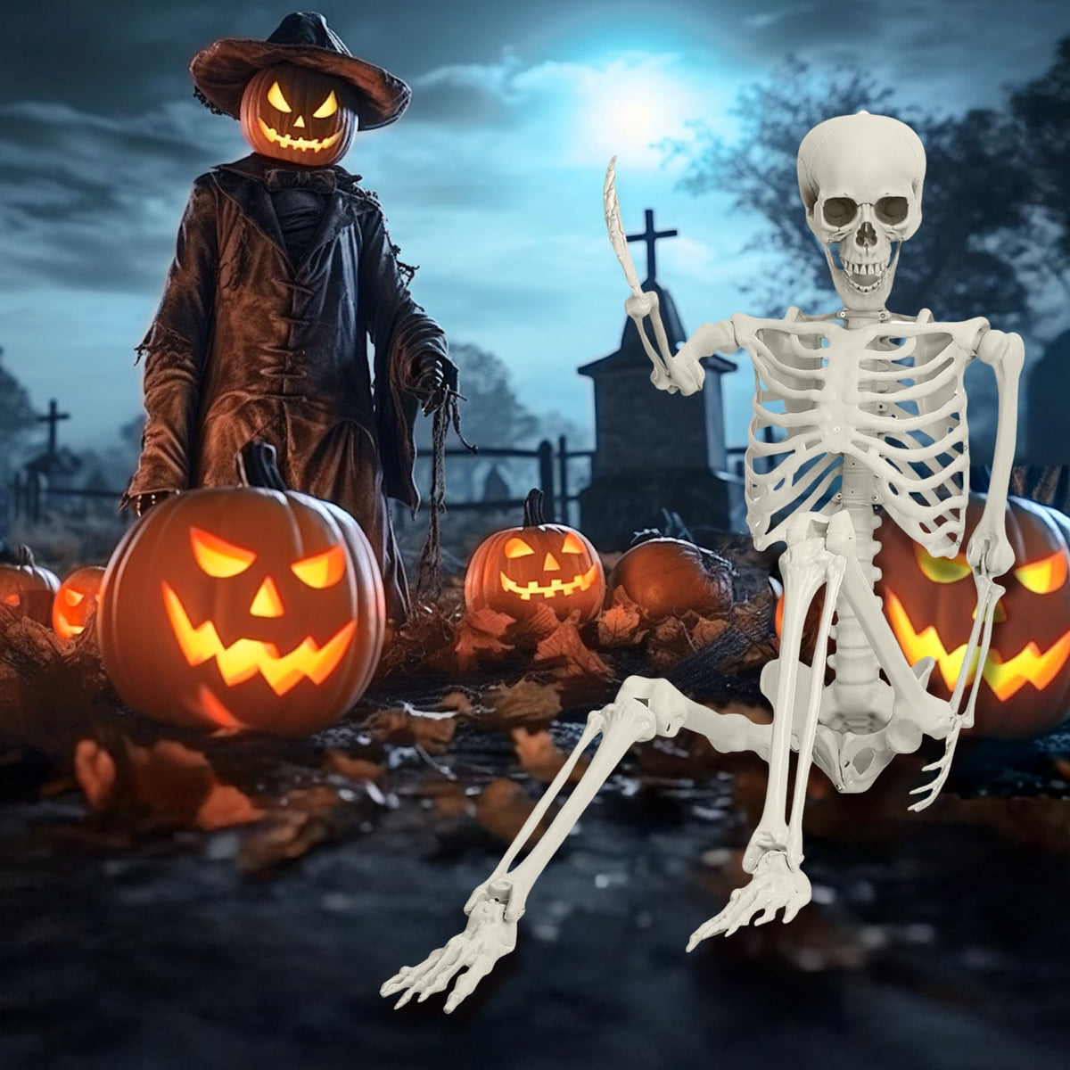 5.4FT Posable Life Size Skeleton Q36697
