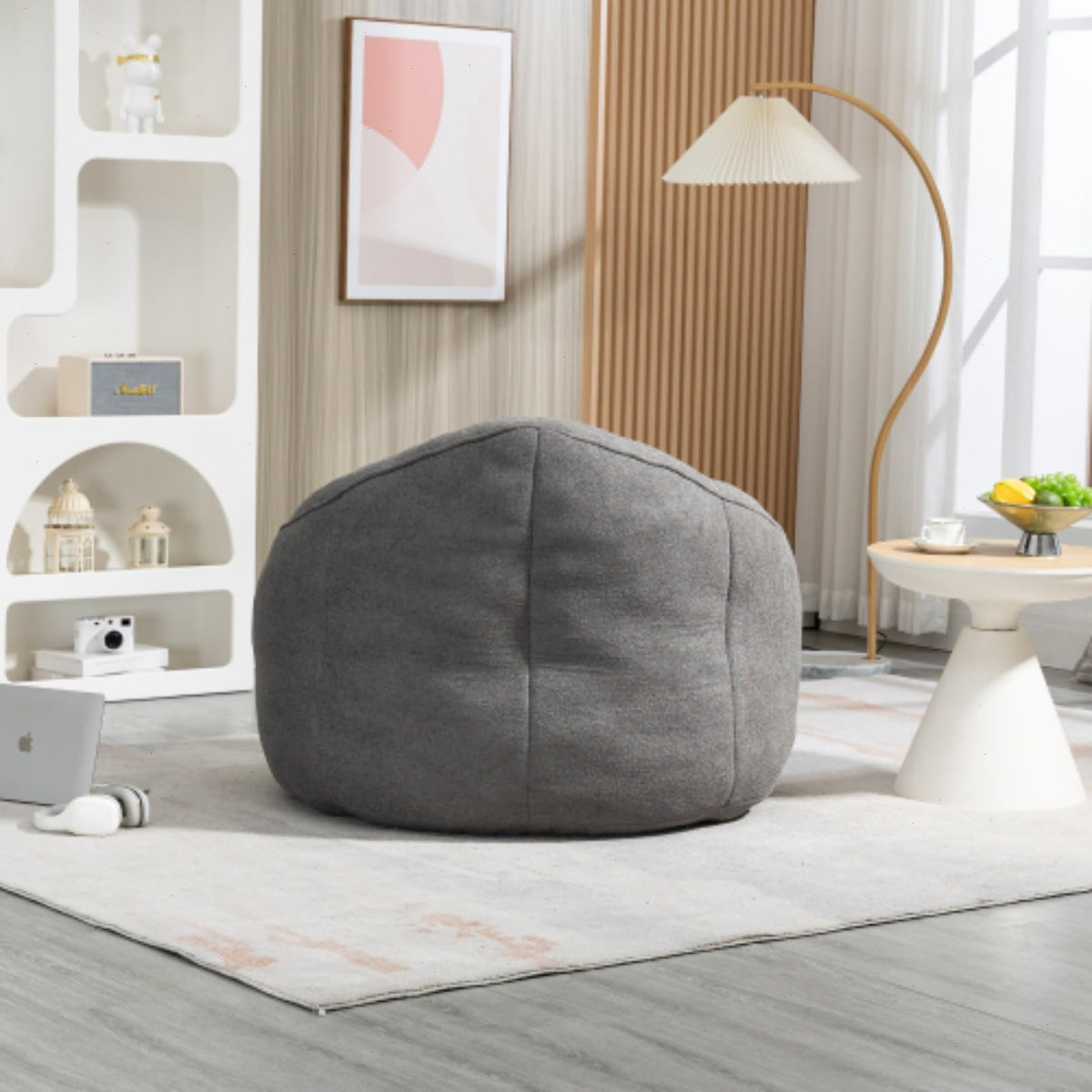 Microfiber Memory Foam Bean Bag Chair with Footstool H26750