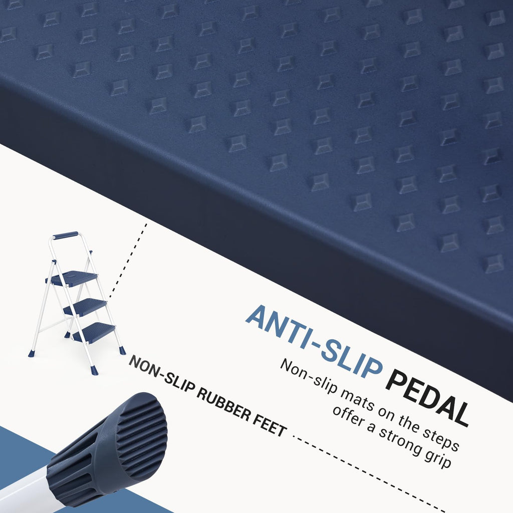 3 Step Anti-Slip Handrail 500lbs Step Ladder H770943