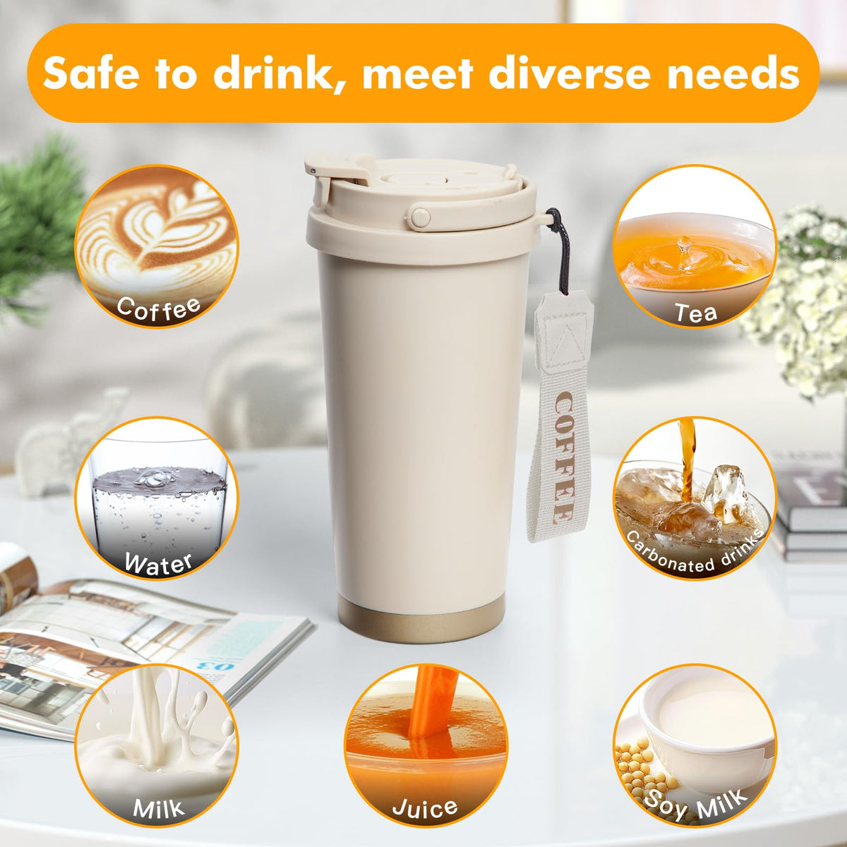 2 Pack 17oz Insulated Stainless Steel Coffee Mug R39871