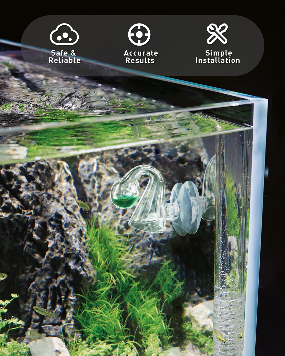 Glass CO2 Drop Checker for Aquarium W405