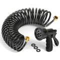 100FT x 3/8" Coil Expandable Garden Hose with 8 Patterns Spray Nozzle O857