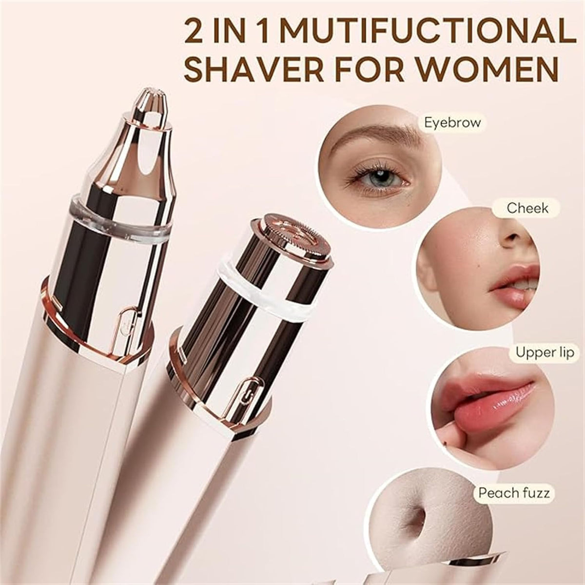 Portable Facial Shaver for Women, 2-in-1 Eyebrow Trimmer Q894946