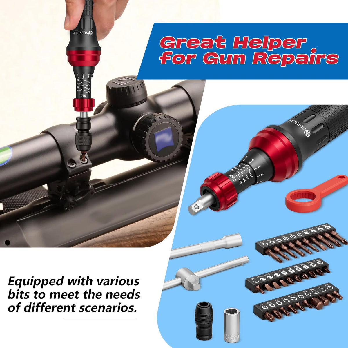 1/4" 10-80In.lb Torque Wrench Screwdriver 36 PCS Set F19799