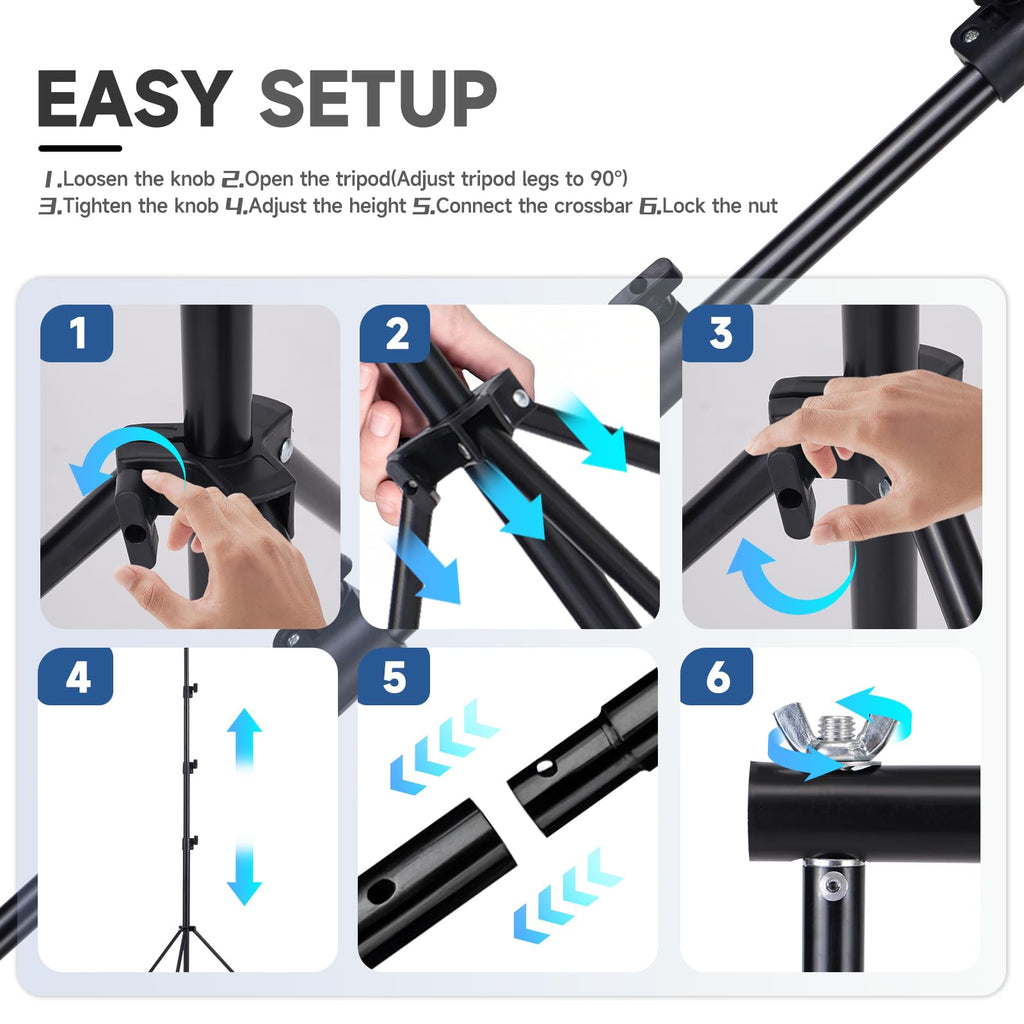 8x10ft Adjustable Backdrop Stand Kit with Carrying Case K229845