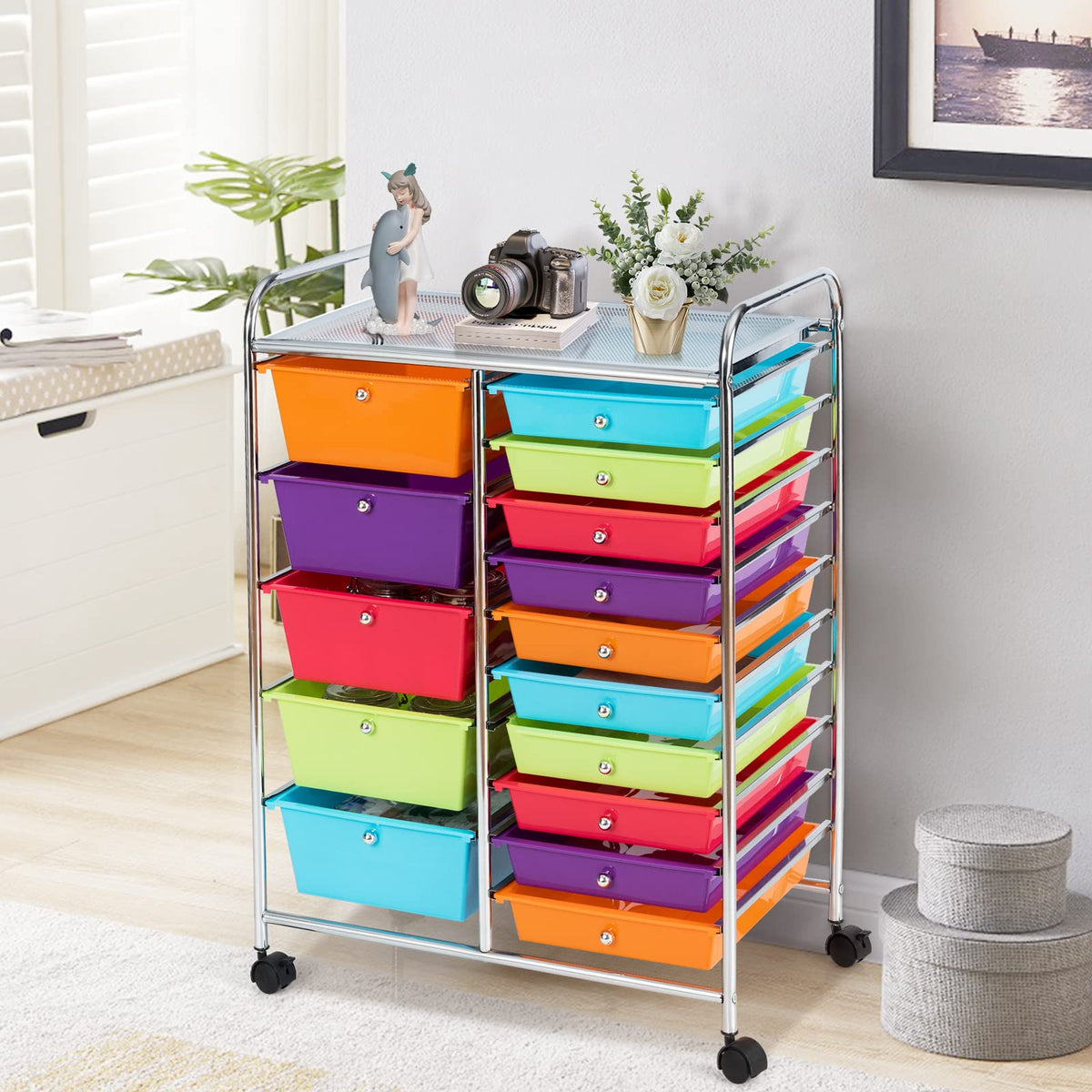 15 Drawers Rolling Storage Cart W18617