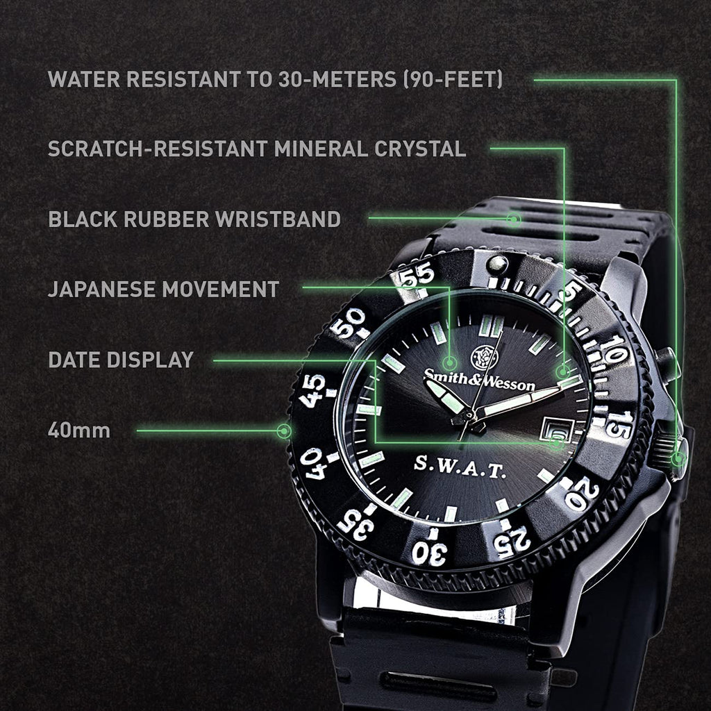 Men's Tactical Watch, 3ATM, Stainless Steel, 40mm Z154