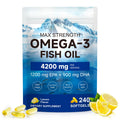 Omega 3 Fish Oil Supplement 240 Softgels Lemon Flavor K471
