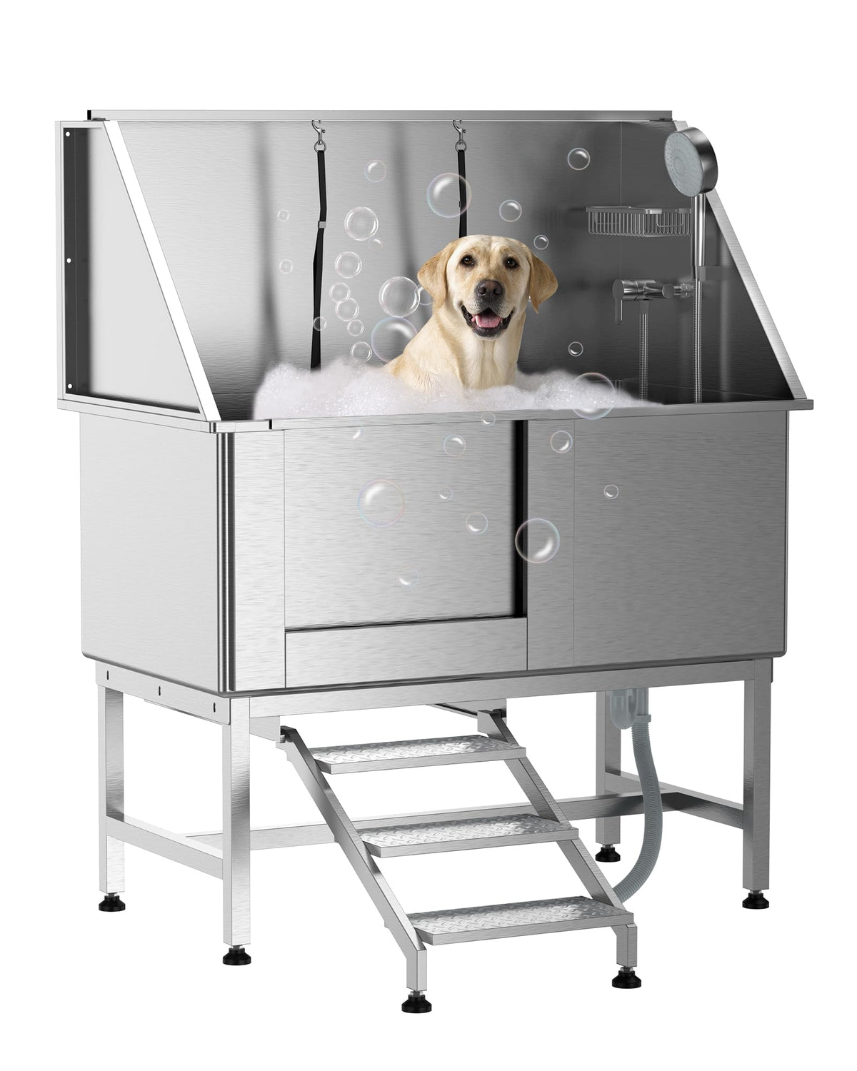 50 Inch Stainless Steel Dog Grooming Bath Tub with Ramp P380984