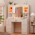 White Makeup Vanity Desk with LED Mirror P60742