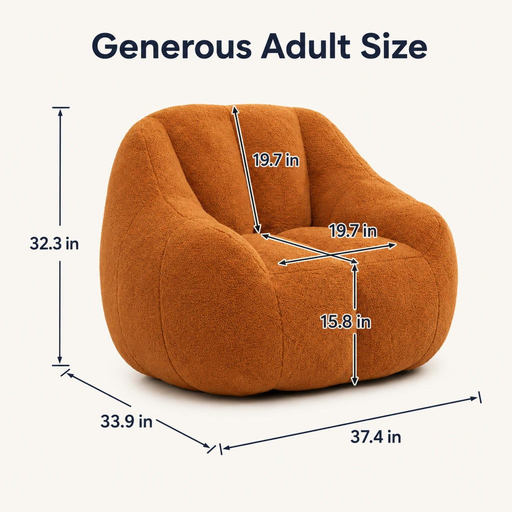 Yellow Memory Foam Bean Bag Chair E7729